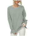 thumbnail image 2 of CaiJunJia Sweaters,Women's Fashion Casual Solid Color Long Sleeve Round-Neck Sweater, 2 of 6