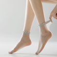 thumbnail image 2 of Zhengup 12 Pairs Women's Sheer Ruffled Socks Frilly Ankle High Nude Nylon Stocking Ultra Thin Cool Silk Socks for Women, 2 of 7