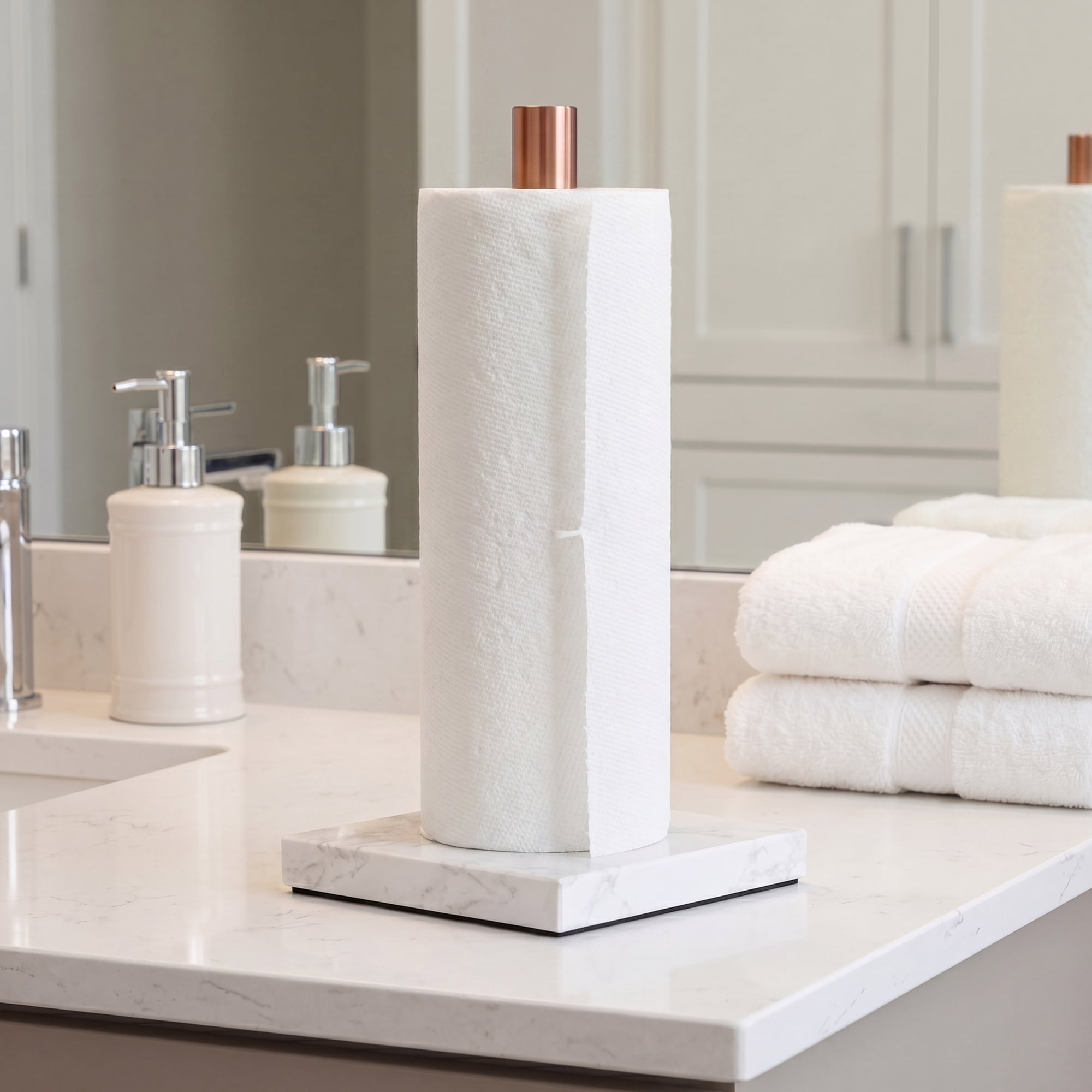 Unique Bargains Non Slip Base Paper Towel Holder Brown C 11.7x5.9inch