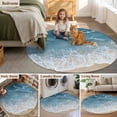 thumbnail image 6 of Wave Effect Modern Art Round Living Room Rugs 5 ft, Abstract Blue Beach Washable Area Rug with Non-Slip Sturdy Edge Binding Round Carpet for Entryway Kitchen Bedroom Bathroom, 6 of 9