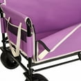 thumbnail image 6 of 3-in-1 Convertible Folding Wagon Cart with Bench Seat & Storage - 500lbs Heavy-Duty Utility Wagon, 180L Capacity All-Terrain Wheels for Camping, Beach, Sports, Garden, purple, 6 of 9