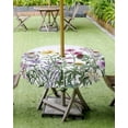 thumbnail image 4 of Boanket Outdoor Tablecloth with Umbrella Hole for Patio/Picnic/Party/Camping, Spring Floral Waterproof Table Cloth Round Cover Washable, Rustic Summer Botanical Flowers Herb (Dia 54"), 4 of 7