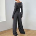 thumbnail image 2 of Yokua Two-piece women's long-sleeved travel suit, comfortable home wear, loose pants, casual sports suit, 2 of 7