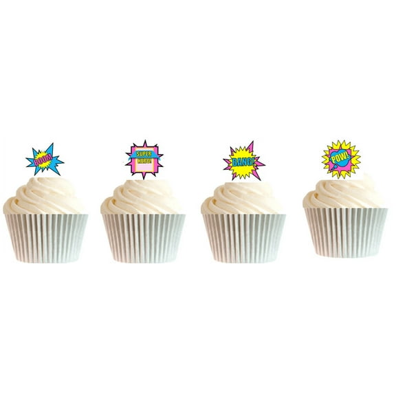 24pk Girls's Super Hero Theme Edible Cake Decoration Toppers