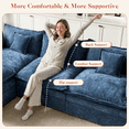 thumbnail image 6 of OLINOA 108" Modular Sectional Sofa with Double Ottomans, Ultra-Soft Chenille U-Shaped Sectional Couch, Deep Seat Convertible Sofa Bed with Side Pockets & Extra Pillows for Living Room, Blue, 6 of 9