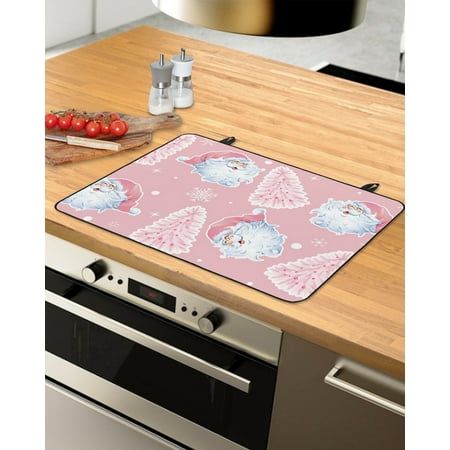 

Christmas Stove Top Covers for Electric Stove Heat Insulation Fireproof Glass Cooktop Cover Counter Top Glass Stove Cover for Prevent Scratches 24 x21 Pink Santa Christmas Tree Winter Snowflake