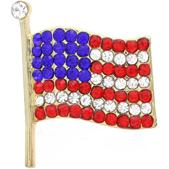 Soulbreeze American Flag Star USA Pin Brooch 4th of July Independence Day Jewelry