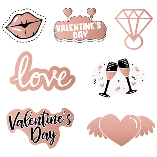 Coofit Valentine's Day Cupcake Topper: 7PCS Decorative Cake Pick Cake Decoration Stick