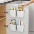 thumbnail image 1 of 4-piece self-adhesive wall-mounted storage box white 14L x 9W x 15H cm, 1 of 5