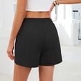 thumbnail image 5 of HVOBTTY Summer Women's Fashion Solid Color Drawstring Loose Elastic Waist Shorts with Pocket Black, XXL, 5 of 5