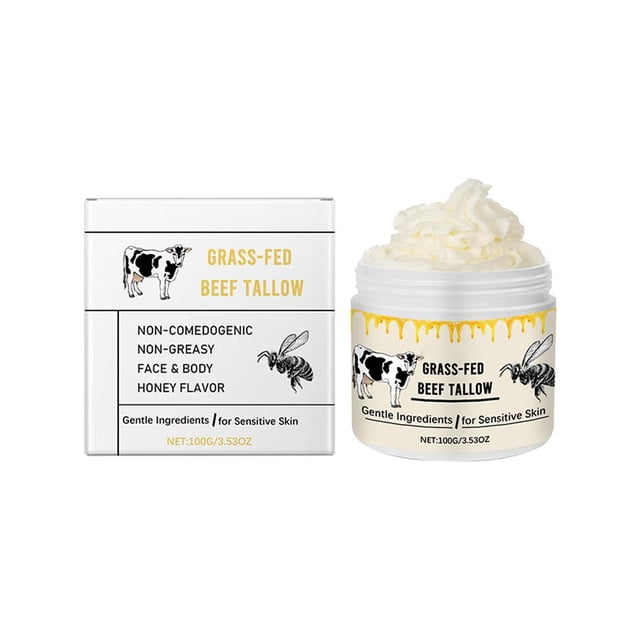 EZLIFE Bálsamo batido de sebo y miel - Crema para la piel con aceite orgánico de jojoba X4D8