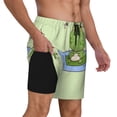 thumbnail image 3 of Goofa Frog Amanita Mushroom Printed Men's Swim Trunks Board Shorts Quick Dry Mens Swimming Trunks with Compression Liner,Breathable Fit Hawaii Beach Shorts-X-Large, 3 of 9