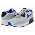 thumbnail image 2 of Nike Air Max 90 Leather PS Boys Shoes Size 2.5, Color: Summit White/Racer Blue, 2 of 4