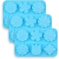thumbnail image 1 of Molde con forma de flor de silicona de 6 cavidades, juego de tulipanes de silicona mixtos de 3 piezas, molde de margaritas, 6 estilos de flores, 1 of 5