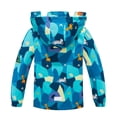 thumbnail image 2 of Krdevn Boys' Animal Print Hooded Jacket Zip-Up Outdoor Rain Coat Size:9-10 Years, 2 of 7