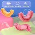 thumbnail image 2 of 2PCS Toddler Toothbrush U-Shaped Kids Toothbrush Baby Soft Silicone Toothbrush 360° Oral Teeth Cleaning Design for Kids 2-7 Years Old (Doughnut Pink), 2 of 6