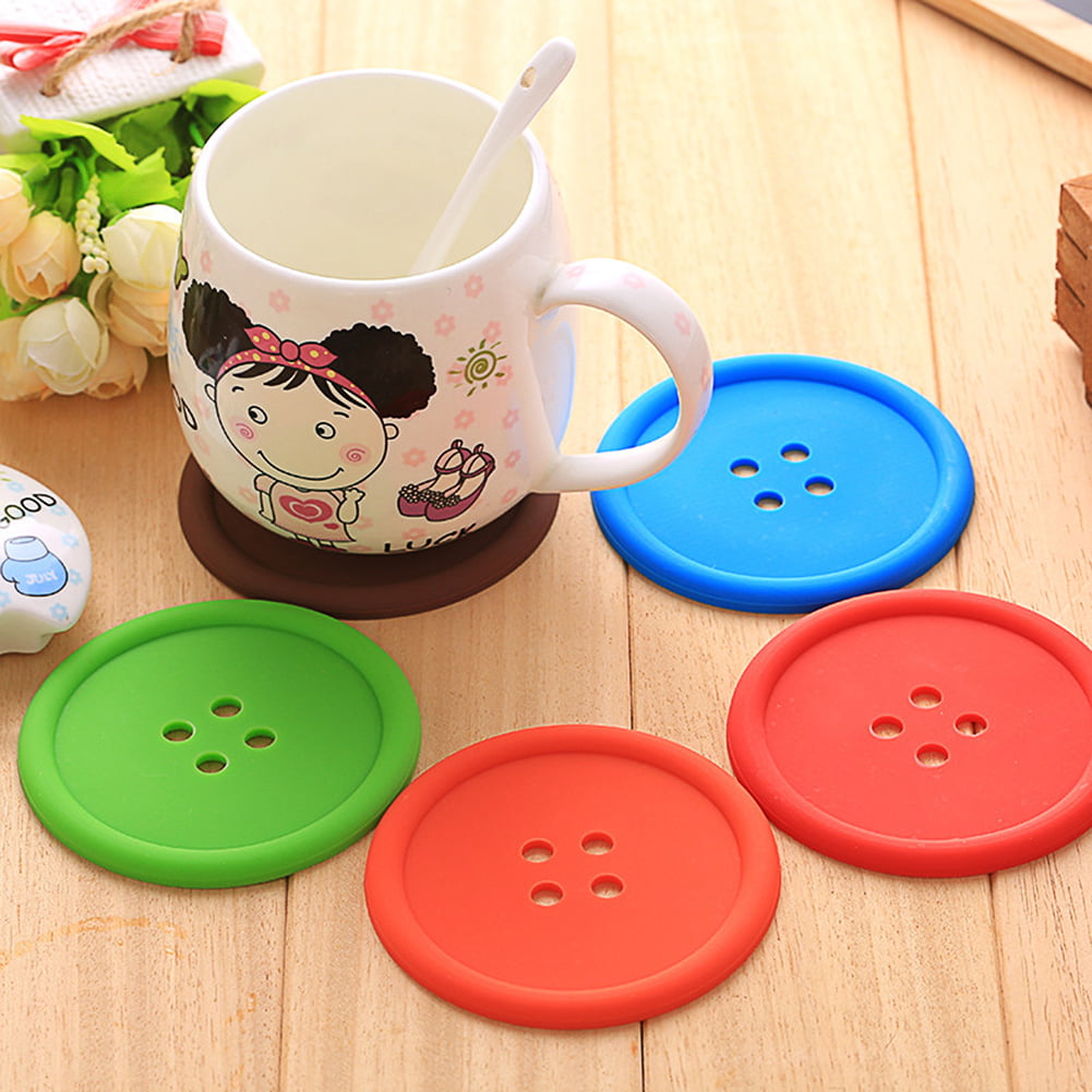 1 Pcs Cute Silicone Dining Table Placemats Coaster Coffee Cup Mat Bar Mug Pads 