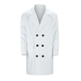 thumbnail image 2 of Fgnfyis Mens Jackets Fall Solid Color Lapel Pocket Thin Double Trench Coat Belt Wool Winter Coats for Men White XXXXL, 2 of 7