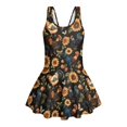thumbnail image 6 of DISNIMO Girl Swimsuit Rooster Sunflower Print One Piece Swimwear Skirted Kids Sleeveless Bathing Suit Quick Dry Swim Dress U Neck Comfortable Swimdress, 6 of 8