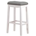 thumbnail image 1 of Angel Line Cambridge Padded Saddle Stool with Cushion, 29" Set of 1, White with Gray, 1 of 3