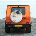 thumbnail image 4 of Haiem Spare Tire Cover , Wheel Cover with Pumpkin And White Marble printed, Camper Spare Tire Cover Fit for Jeep Wrangler Rv SUV Truck Travel Trailer-14 inch, 4 of 9