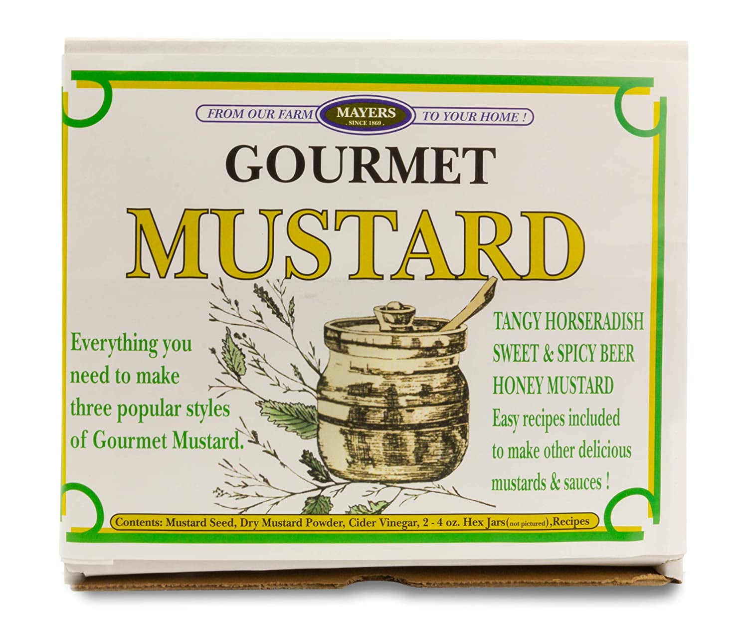 Mayers Make Your Own Gourmet Mustards Kit Tangy Horseradish, Sweet