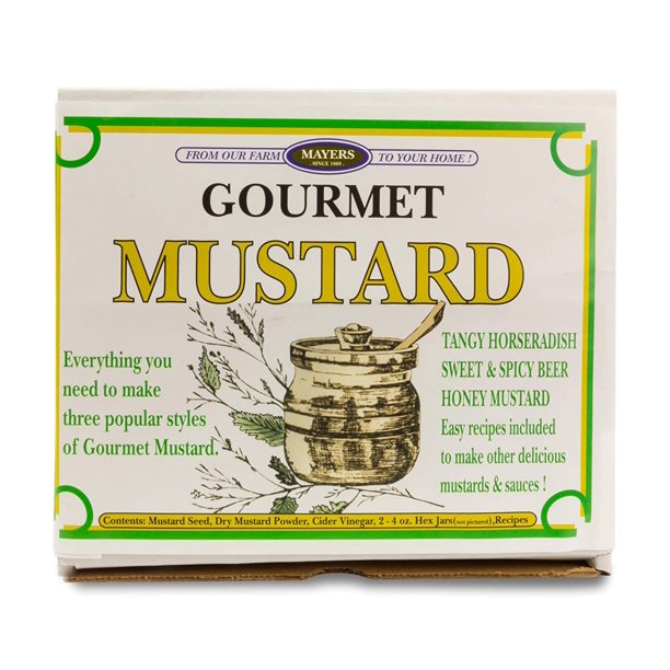 Mayers Make Your Own Gourmet Mustards Kit Tangy Horseradish, Sweet & Spicy Beer and Honey