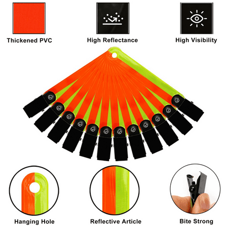 Reflective Tree Tacks Hunting Reflector Tacks Trail Marking Ribbon with Clips for Hiking Hunting Outdoor
