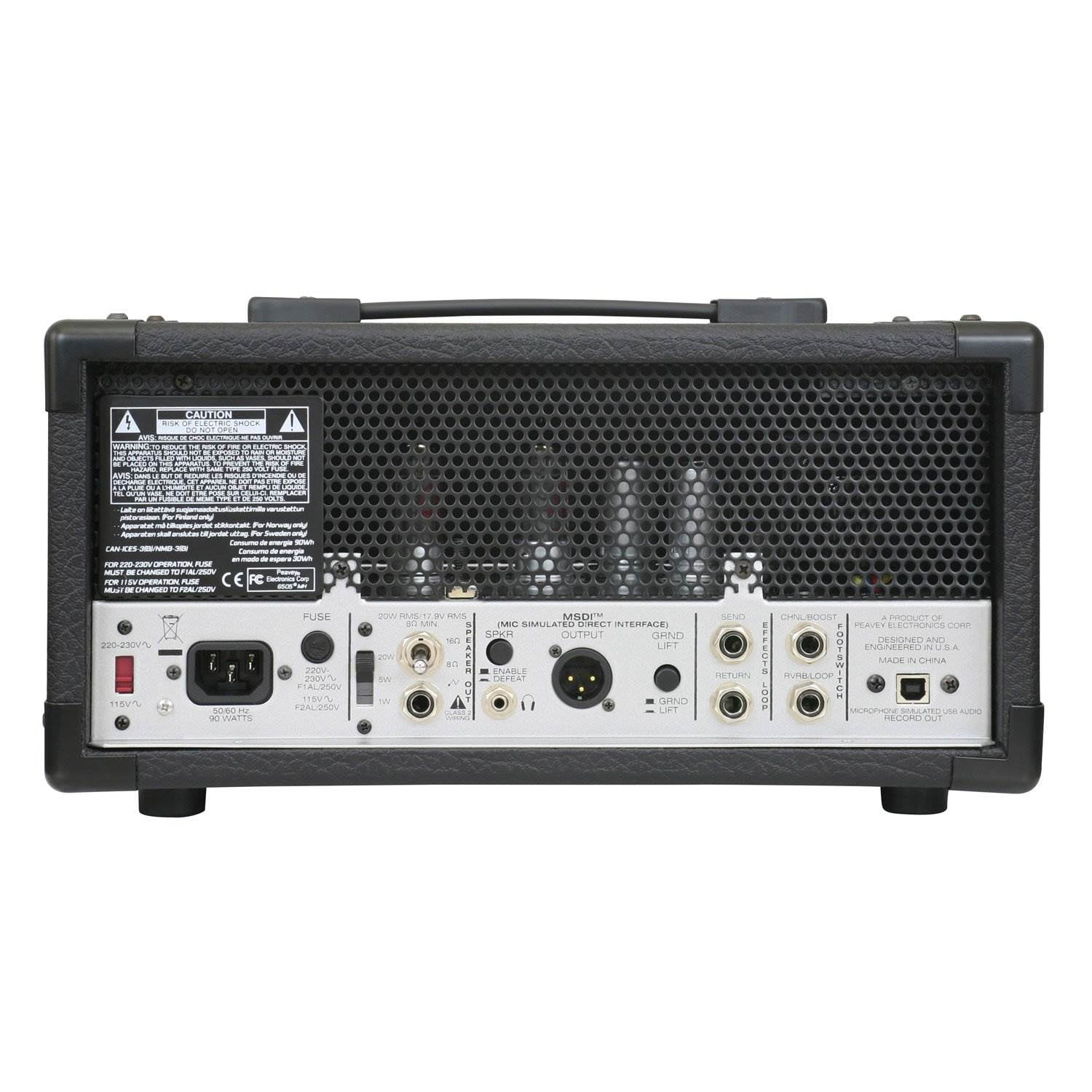 Peavey 6505 Lightweight Mini Guitar 2 x EL84 Power Tube Amplifier Head, Black