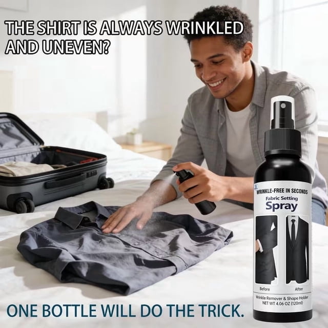 NWOKYZGH Fabric Wrinkle Release Spray 120ml Wrinkle-Free Setting Spray for Suits Blends Wrinkle Remover for Use