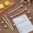 thumbnail image 5 of 1 set Wood Knitting Chart Holder Magnetic Pattern Holder Knitting Tool Accessories Sheep & Bear & Girl Bisque 21x0.95x0.3cm Wood, 5 of 6