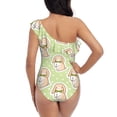 thumbnail image 5 of Sikiie Rabbit With Tie Print Women One Piece Swimsuits Tummy Control One Shoulder Bathing Suits Ruffle Swimwear, From S to XXL-XX-Large, 5 of 6