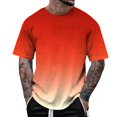 thumbnail image 2 of T-Shirts for Men Summer Short Sleeve Gradient Color Pullover Tees 2025 Stylish Casual Stretch Comfy Loose Workout Tops Z001-Red XL, 2 of 3