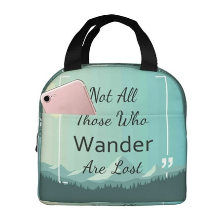 Insulated Lunch Bag for Women Men - Not All Those Who Wander Are Lost1 Leakproof Cooler Lunch Box for Women Men  Lunch Tote Bags for Work School Picnic Travel