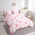 thumbnail image 2 of Erosebridal Dreamy Princess Style 7-Piece Twin Bedding Sets,Pink Loves Heart Bedding Comforter Set For Girls Kids,Reversible, 2 of 7