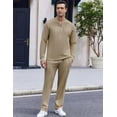 thumbnail image 3 of COOFANDY Men's Quarter Zip Polo Sweatsuit Polo 2 Piece Set Jogging Outfits Tracksuit Athletic Pants and Long Sleeve Casual Sports Set, 3 of 13