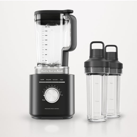 Licuadora KitchenAid Pure Power KSB2078 1700 W con 2 vasos, negra