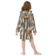 thumbnail image 7 of FORMRS Niños Bathrobe Unisex Hooded Robe Soft Plush Pajamas Sleepwear, Size 4-6T, Beige Geometric, 7 of 7