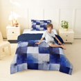 thumbnail image 4 of Homewish Grunge Checkered Twin Comforter Sets,Minimalist Aesthetic Bedding Set,Navy,Navy Blue Reversible,2-Piece,1 Comforter and 1 Pillowcase, 4 of 7
