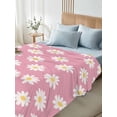 thumbnail image 5 of Twin XL Flat Sheet 66"x102", White Pink Daisy Soft Lightweight Bedding Flat Sheets Only, Spring Summer Floral Farmhouse Brushed Microfiber Top Bed Sheet, Breathable StainResistant Bedsheets, 5 of 9