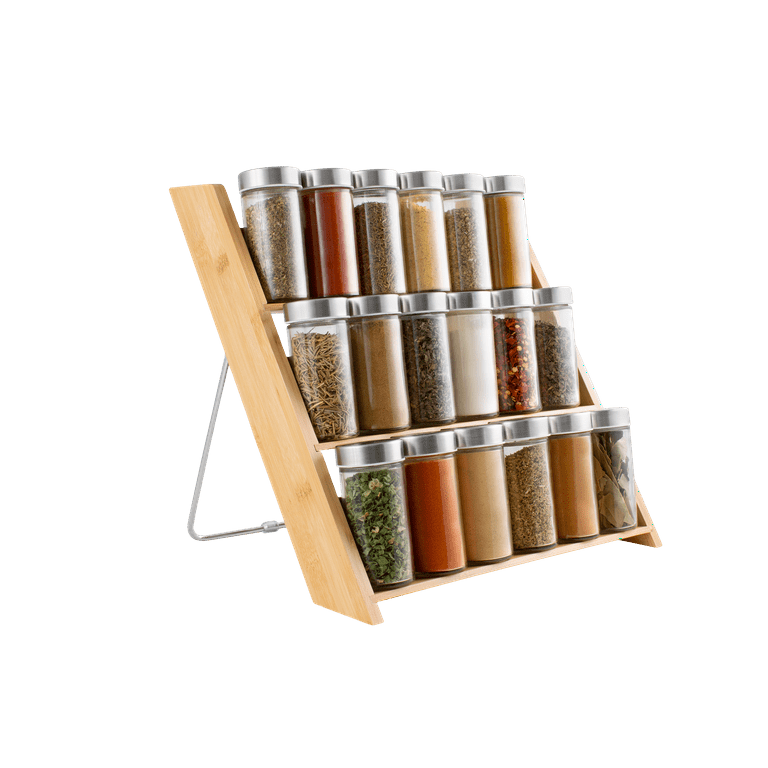 Orii 18-Jar Bamboo Counter To Drawer Spice Rack