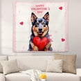 thumbnail image 2 of Happy Valentine's Day Australian Cattle Dog Brings Love Heart Tapestry Heeler Lover Gifts Wall Hanging Backdrop Home Decor - 02028, 2 of 5