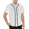 thumbnail image 3 of TOPTIE Lot de 2 Chandails de Baseball pour Homme, Chandail Boutonné à Manches Courtes - Blanc Blanc - 2TG, 3 of 6