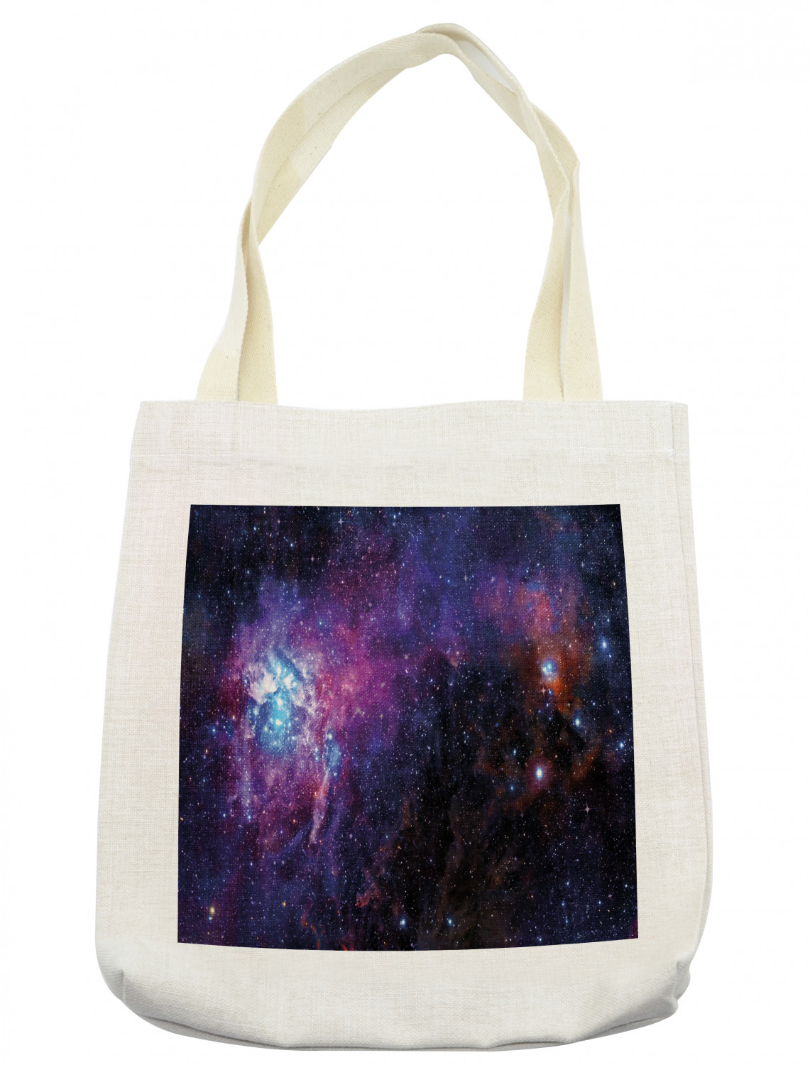 Galaxy Tote Bag, Starry Night Nebula Cloud Celestial Theme Image Space