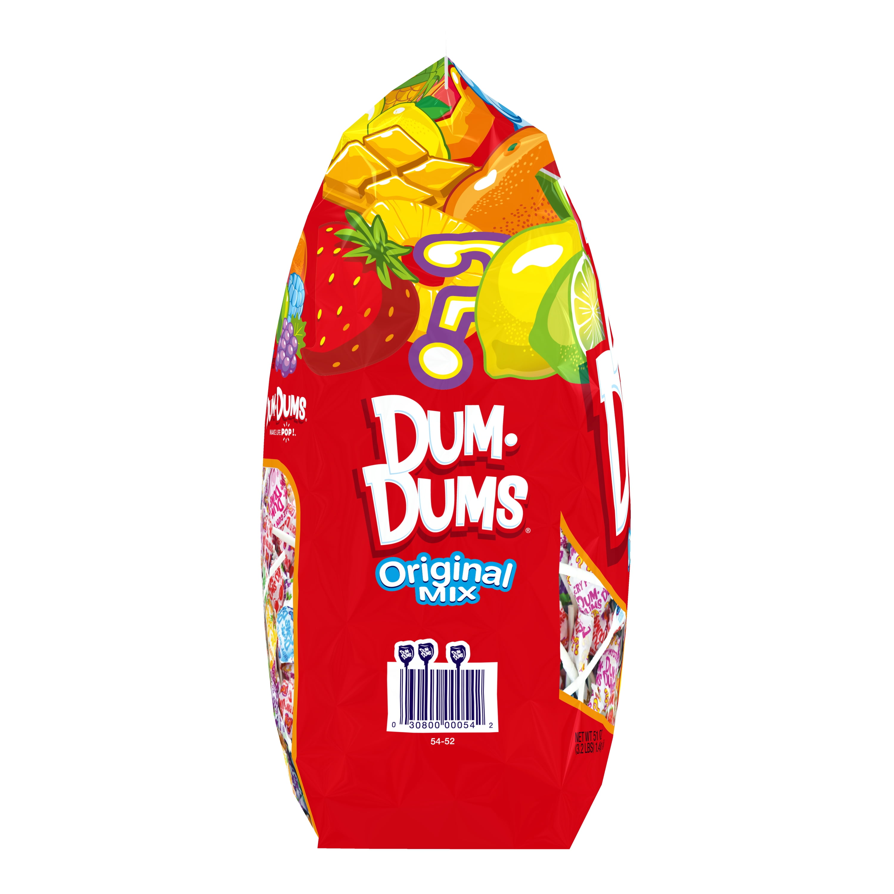 (6 pack) Dum Dums Original Flavor Mix Lollipops & Suckers, Assorted Hard Candy, Party Candy, 300 Count, 51 oz Candy Bag