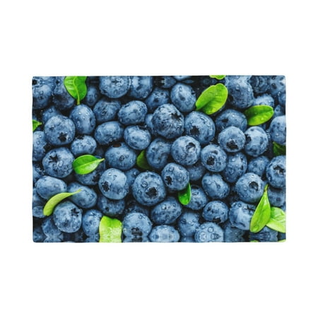

Table Placemats Set of 4 - Fresh Blueberries 12x18 In Faux Linen Double Heat Resistant Place Mats Cloth Indoor/Outdoor Placemats Washable Table Mats for Dining Kitchen Party