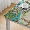 thumbnail image 5 of nygtbtfer  Sea Fish Turtle Starfish Square Tablecloth  Stain and Wrinkle Resistant Table Cloth Washable Polyester Table Cover for Dining Kitchen Wedding Party Elastic Edge white, 5 of 8
