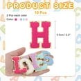 thumbnail image 2 of Chenille Letter Patches Self Adhesive Alphabet H Stickers for Clothing Repair (Multicolored, Pack of 10), 2 of 6