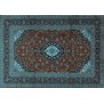 thumbnail image 1 of Ahgly Company Indoor Rectangle Medallion Light Blue Traditional Area Rugs, 5' x 8', 1 of 4