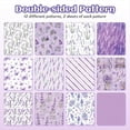 thumbnail image 3 of 24 Sheets Scrapbook Paper 12inch X 12inch Double-Sided Bows Pattern Paper Decorative Decoupage Cardstock Lavender,24 sheets * exquisite pattern papers, 3 of 7